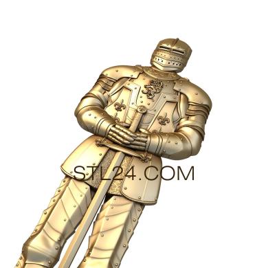 Art panel (Knight with a sword, PD_0252) 3D models for cnc